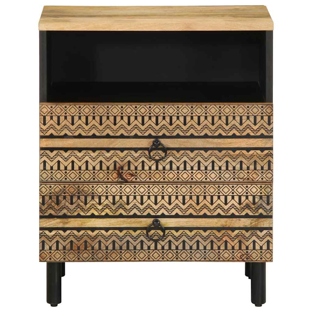 Nattbord Sengbord Svart 50x33x62 cm heltre mangotre