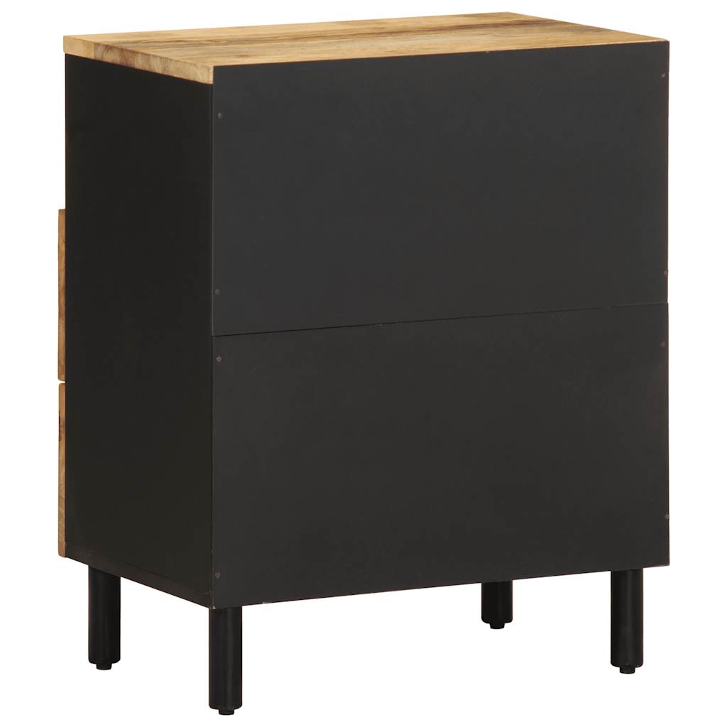 Nattbord Sengbord Svart 50x33x62 cm heltre mangotre