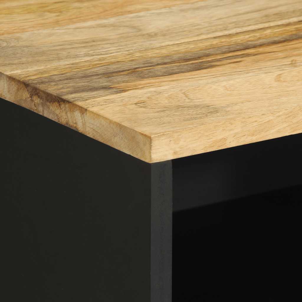 Nattbord Sengbord Svart 50x33x62 cm heltre mangotre