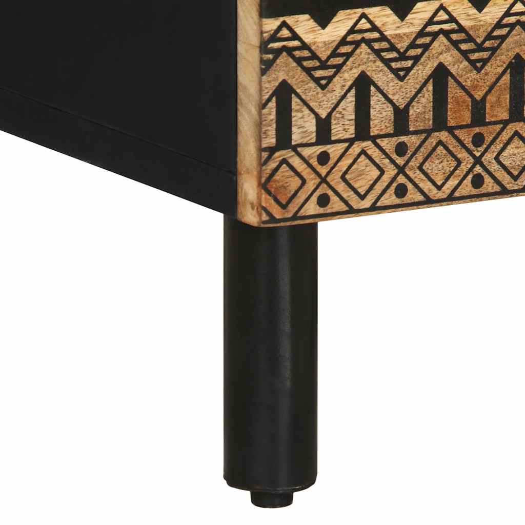 Nattbord Sengbord Svart 50x33x62 cm heltre mangotre