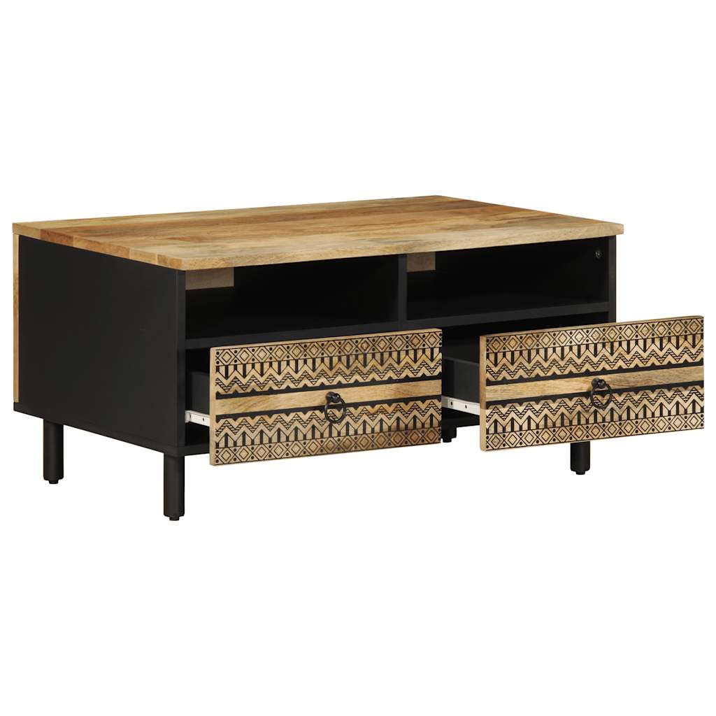 Salongbord Sofabord Svart 80x54x40 cm heltre mango