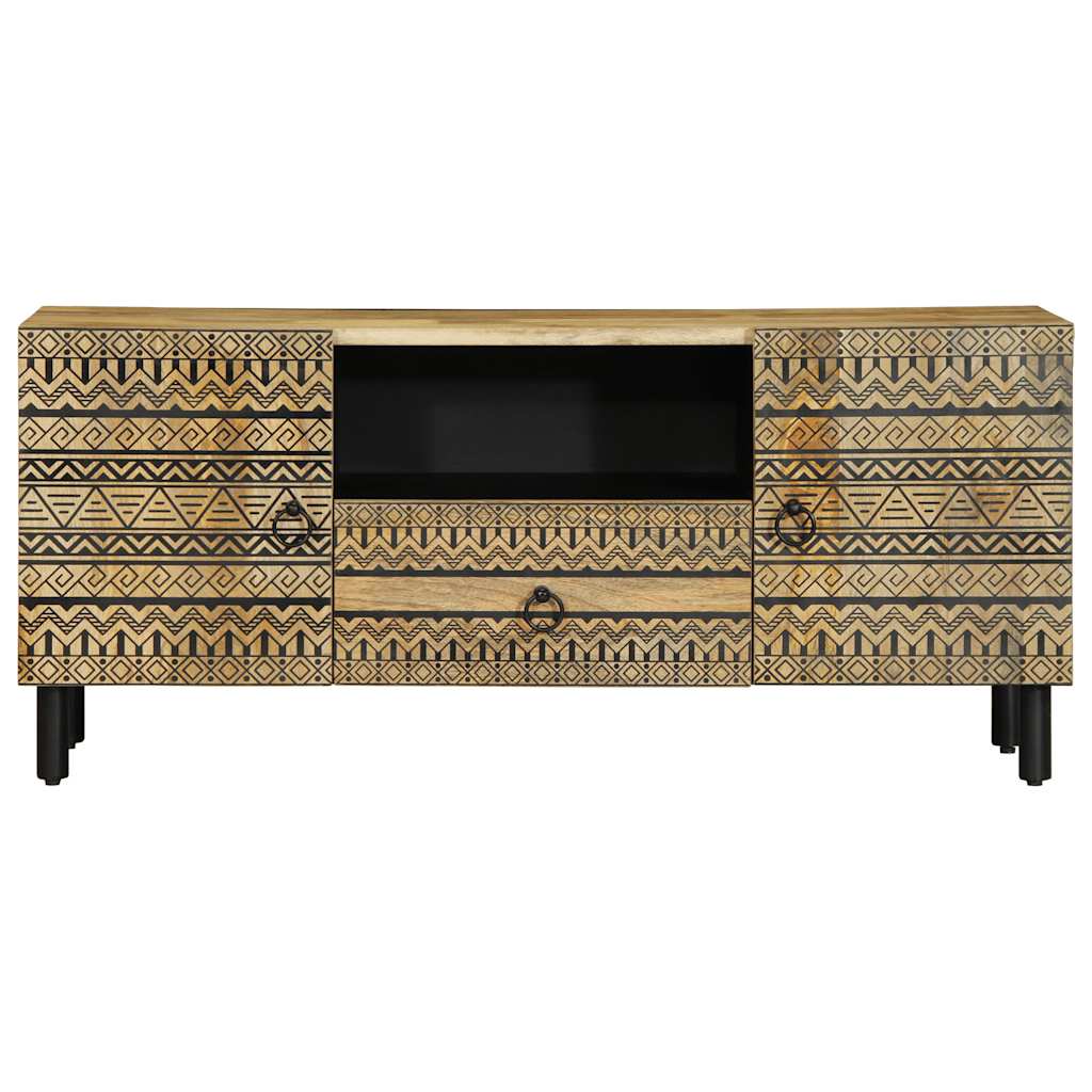 TV-Møbel Svart Tv-benk 105x33,5x46 cm grovt heltre mangotre