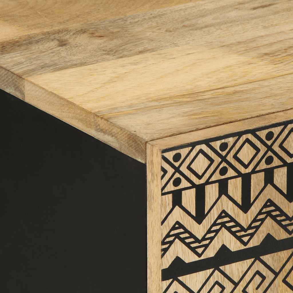 TV-Møbel Svart Tv-benk 105x33,5x46 cm grovt heltre mangotre