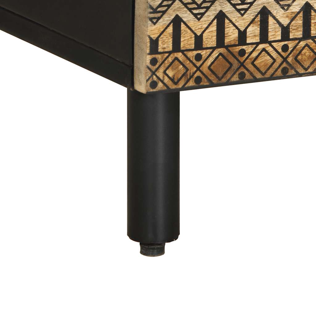 TV-Møbel Svart Tv-benk 100x33,5x46 cm grovt heltre mangotre