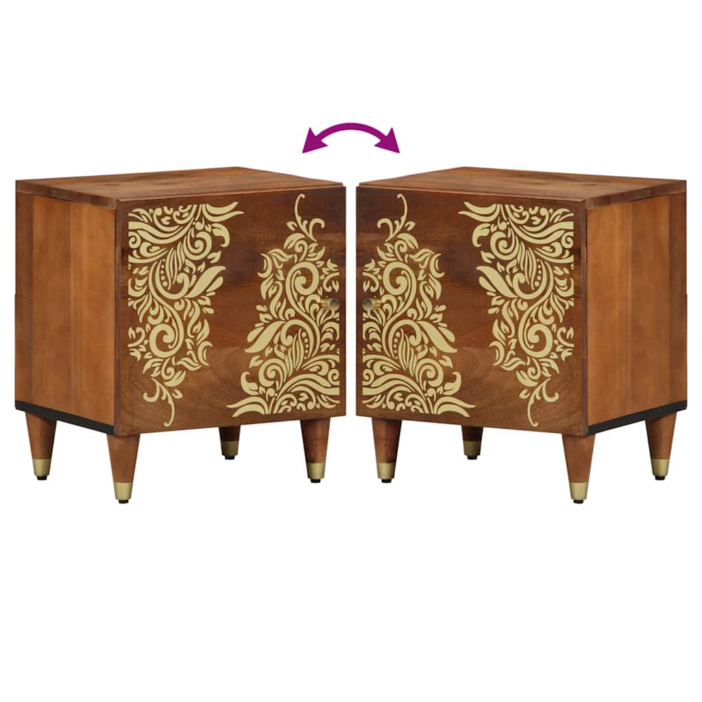 Nattbord Sengbord Honningbrun Nattbordskap 40 x 33 x 46 cm heltre mango