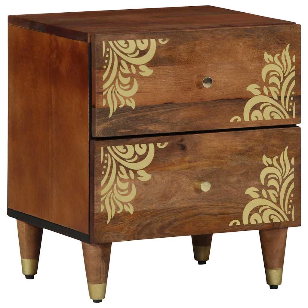 Nattbord Sengbord Honningbrun Nattbordskap med skuff 40 x 33 x 46 cm heltre mango