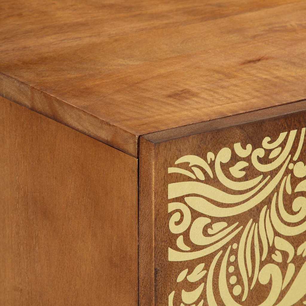 TV-Møbel Tre TV-Skap med hylle Brun 105 x 33.5 x 46 cm Massivt mangotre