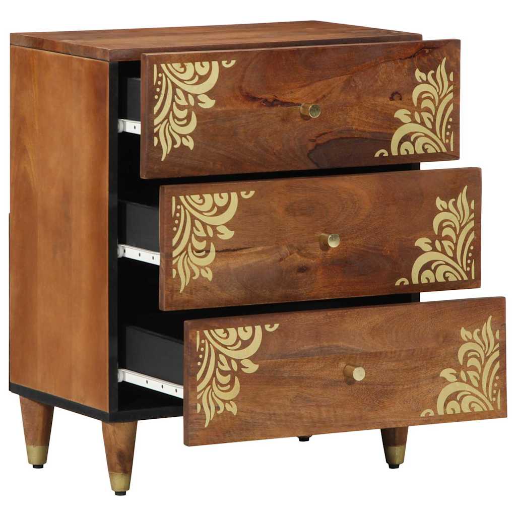 Nattbord Sengbord Honningbrun Nattbordskap med skuff 50 x 33 x 62 cm heltre mango