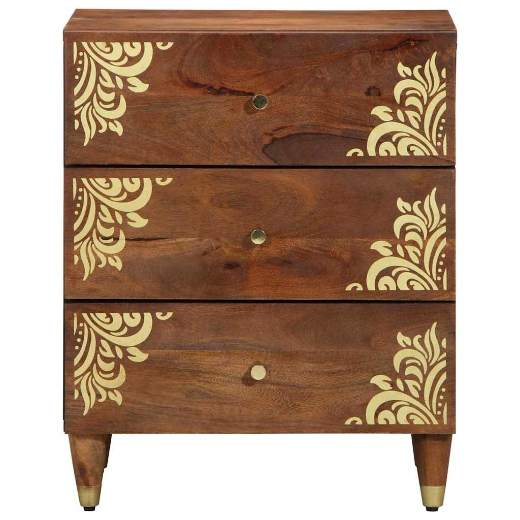 Nattbord Sengbord Honningbrun Nattbordskap med skuff 50 x 33 x 62 cm heltre mango