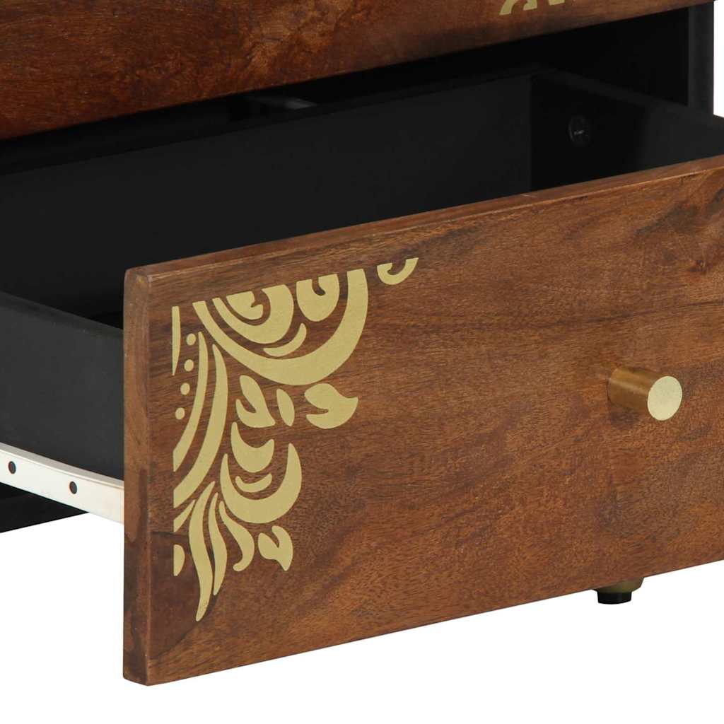 Nattbord Sengbord Honningbrun Nattbordskap med skuff 50 x 33 x 62 cm heltre mango
