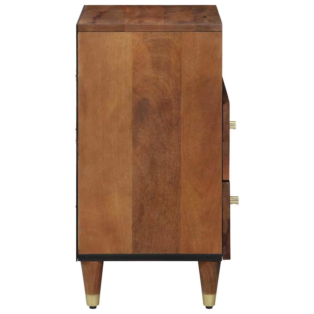 Nattbord Sengbord Honningbrun Nattbordskap med skuff 50 x 33 x 62 cm heltre mango