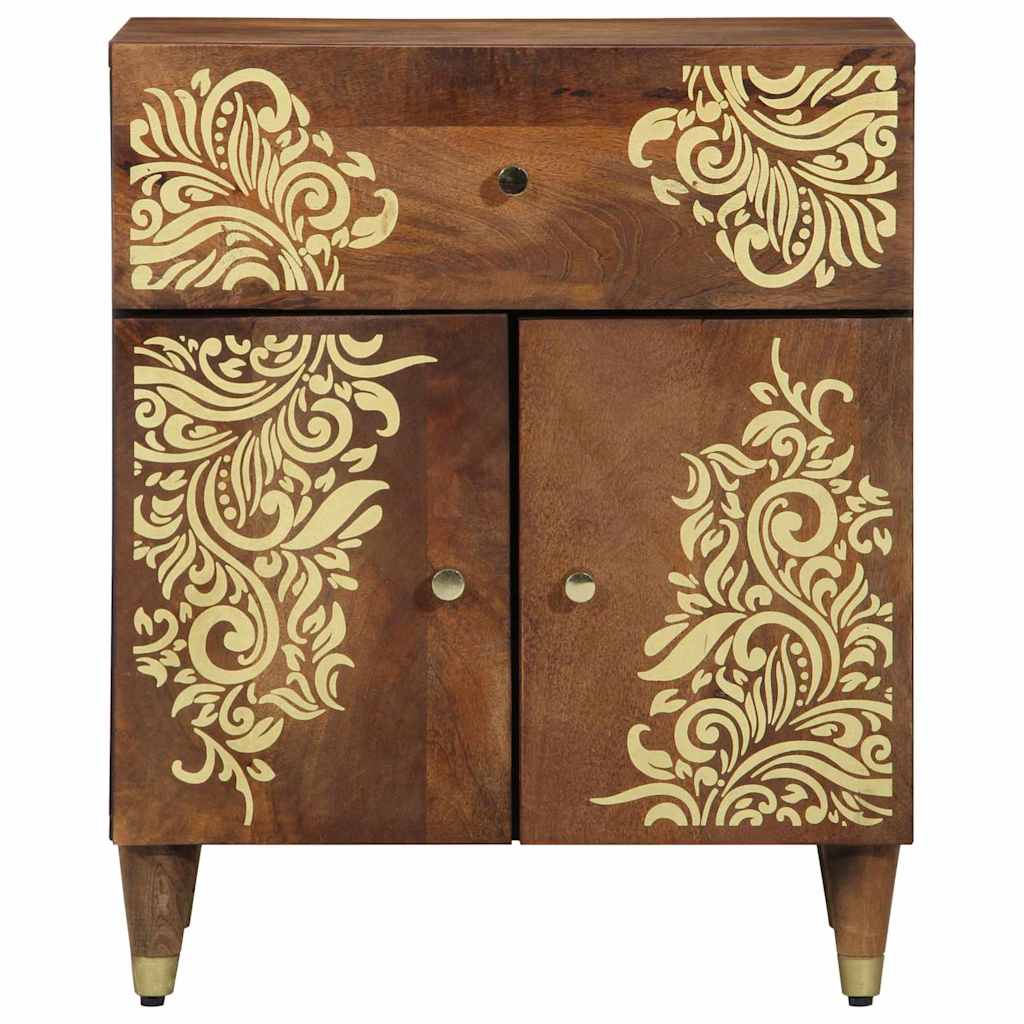 Nattbord Sengbord Honningbrun Nattbordskap med skuff 50 x 33 x 60 cm heltre mango