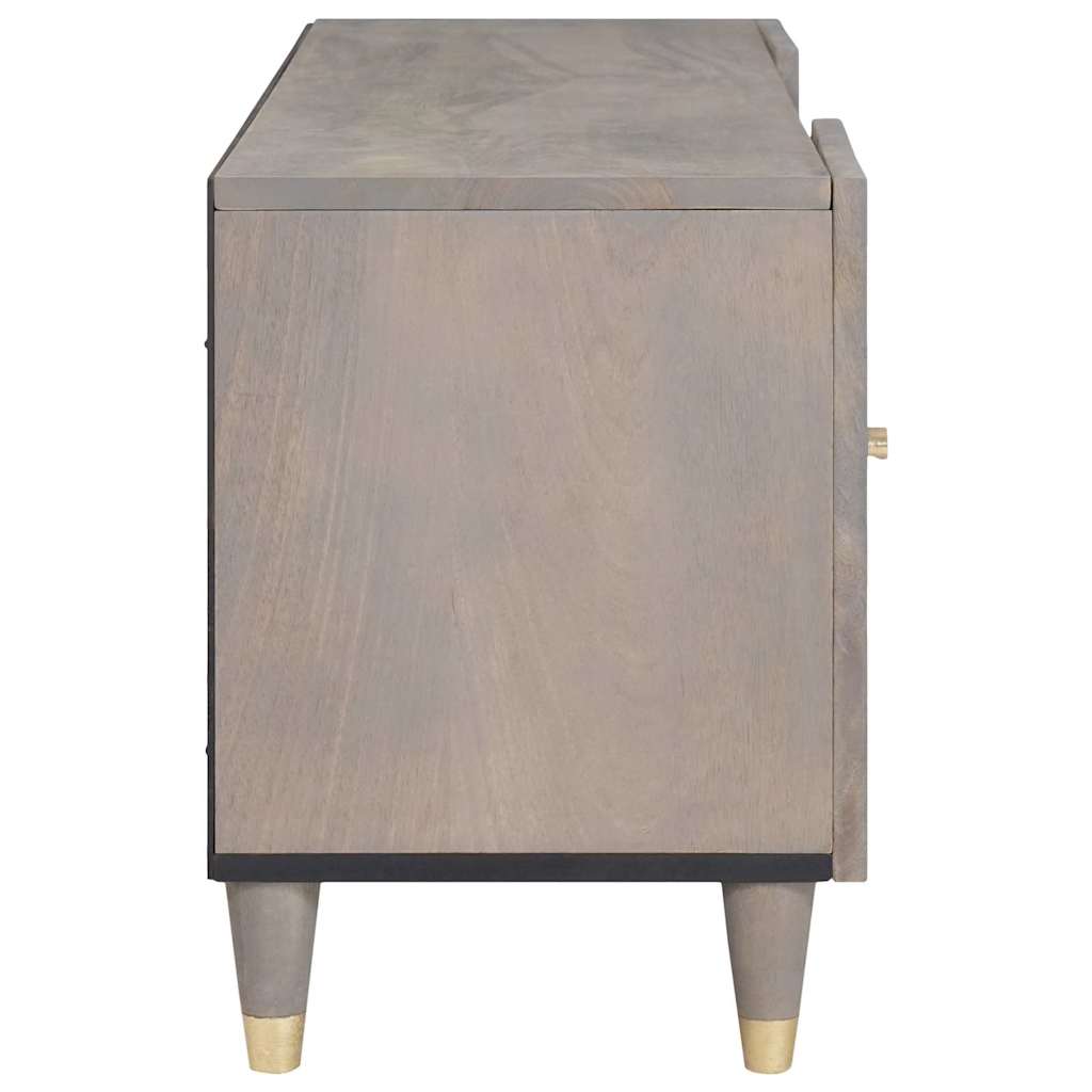 TV-Møbel Tre TV-Skap med dør Grå og Gull 105 x 33.5 x 46 cm Massivt mangotre