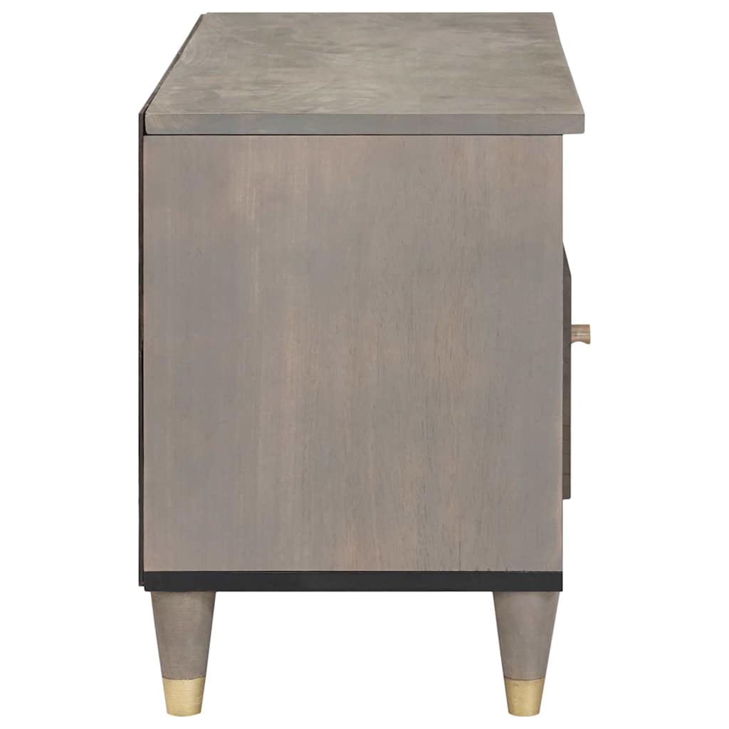 TV-Møbel Tre TV-Skap Grå og Gull 80 x 33.5 x 46 cm Massivt mangotre