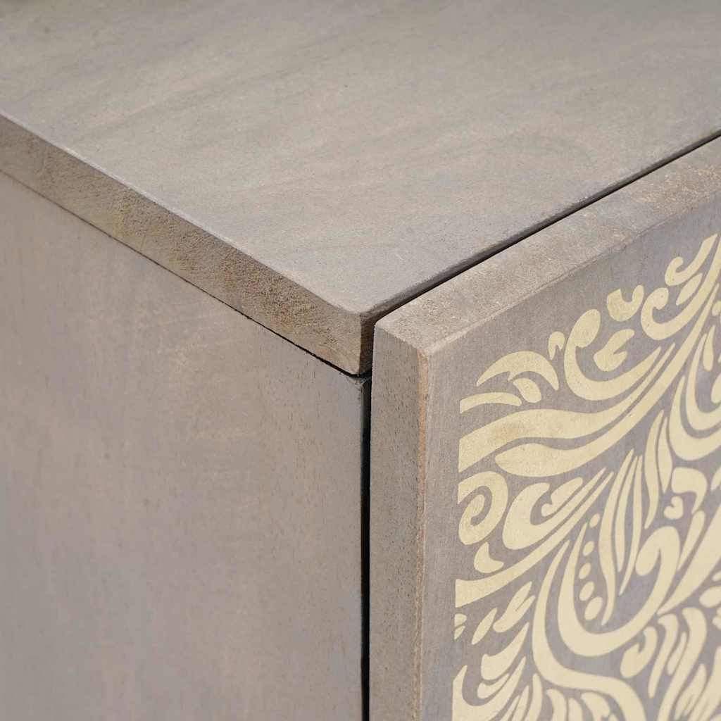 Baderomsskap med lagring Grå 38 x 33 x 58 cm Massivt mangotre