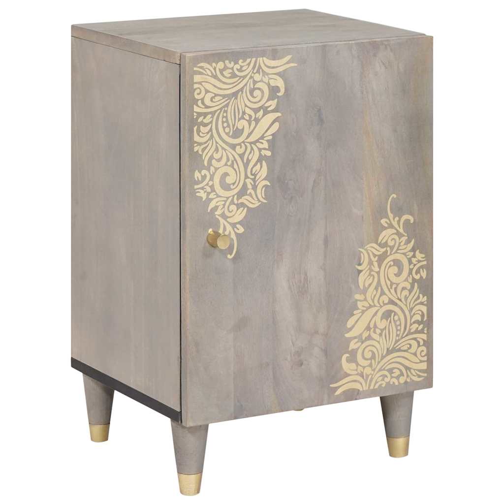 Baderomsskap med lagring Grå 38 x 33 x 58 cm Massivt mangotre