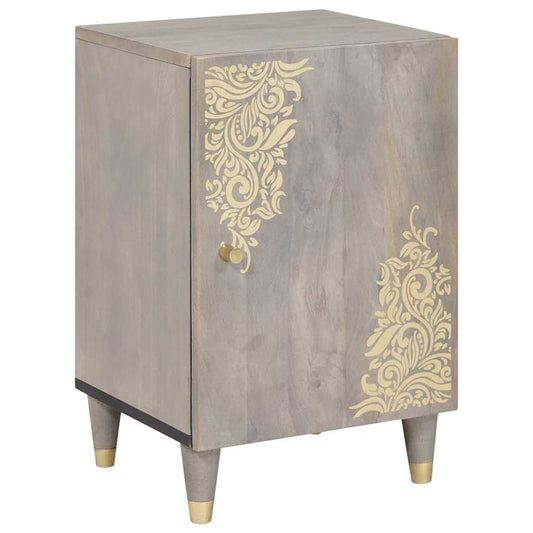 Baderomsskap med lagring Grå 38 x 33 x 58 cm Massivt mangotre