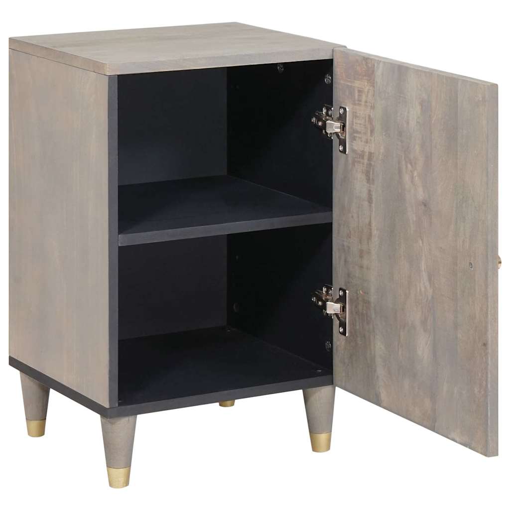 Baderomsskap med lagring Grå 38 x 33 x 58 cm Massivt mangotre