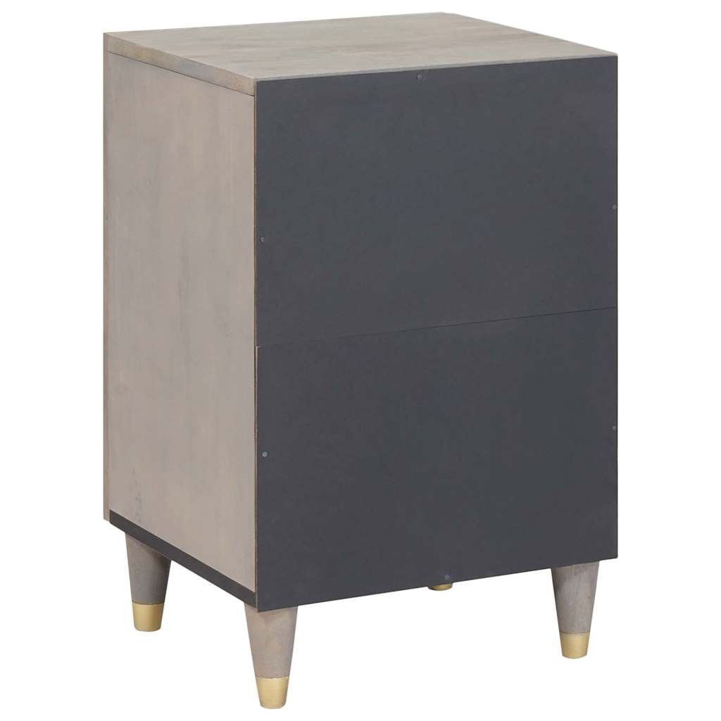 Baderomsskap med lagring Grå 38 x 33 x 58 cm Massivt mangotre