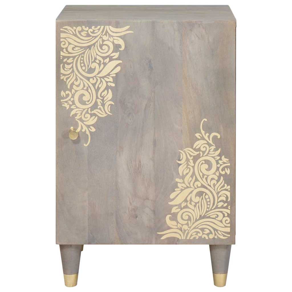 Baderomsskap med lagring Grå 38 x 33 x 58 cm Massivt mangotre