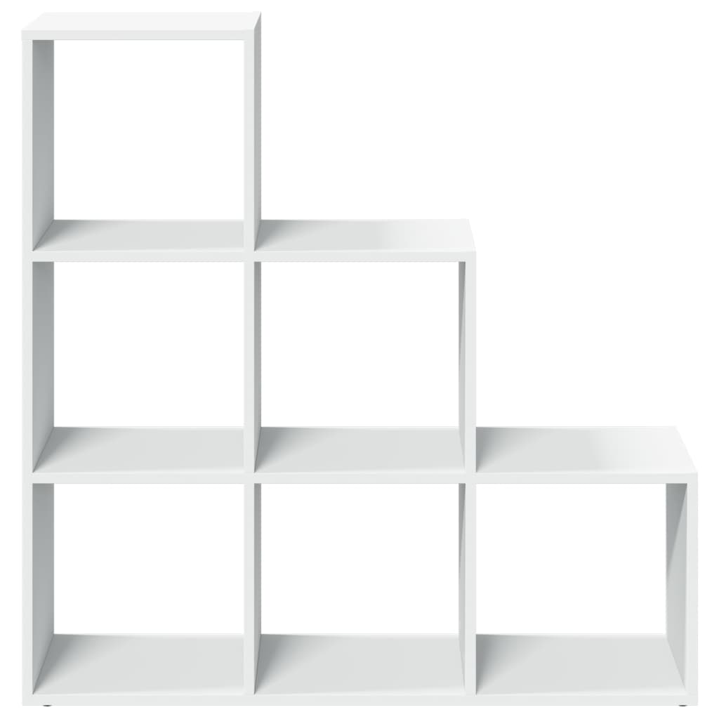 Romdeler bokhylle 3 etasjer hvit 99x29x99 cm konstruert tre