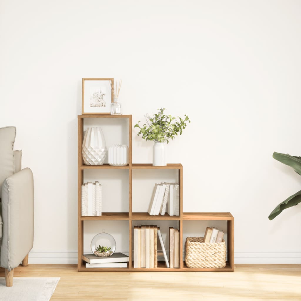 Romdeler bokhylle 3 lag artisan eik 99x29x99 cm konstruert tre