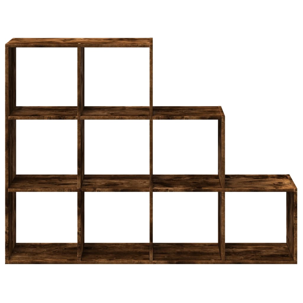 Bokhylle 3 etasjer røkt eik 137,5x29x103,5 cm konstruert tre