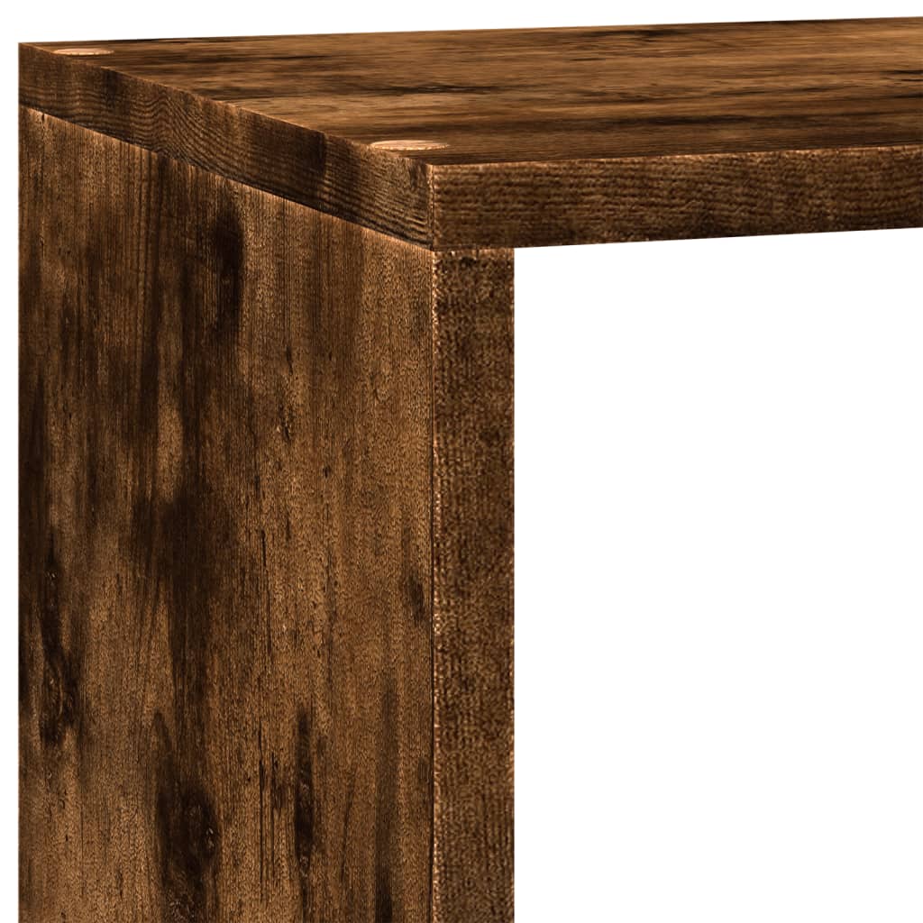 Bokhylle 3 etasjer røkt eik 137,5x29x103,5 cm konstruert tre