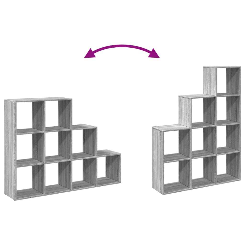 Bokhylle Sonoma Grå 3 etasjer 137,5x29x103,5 cm