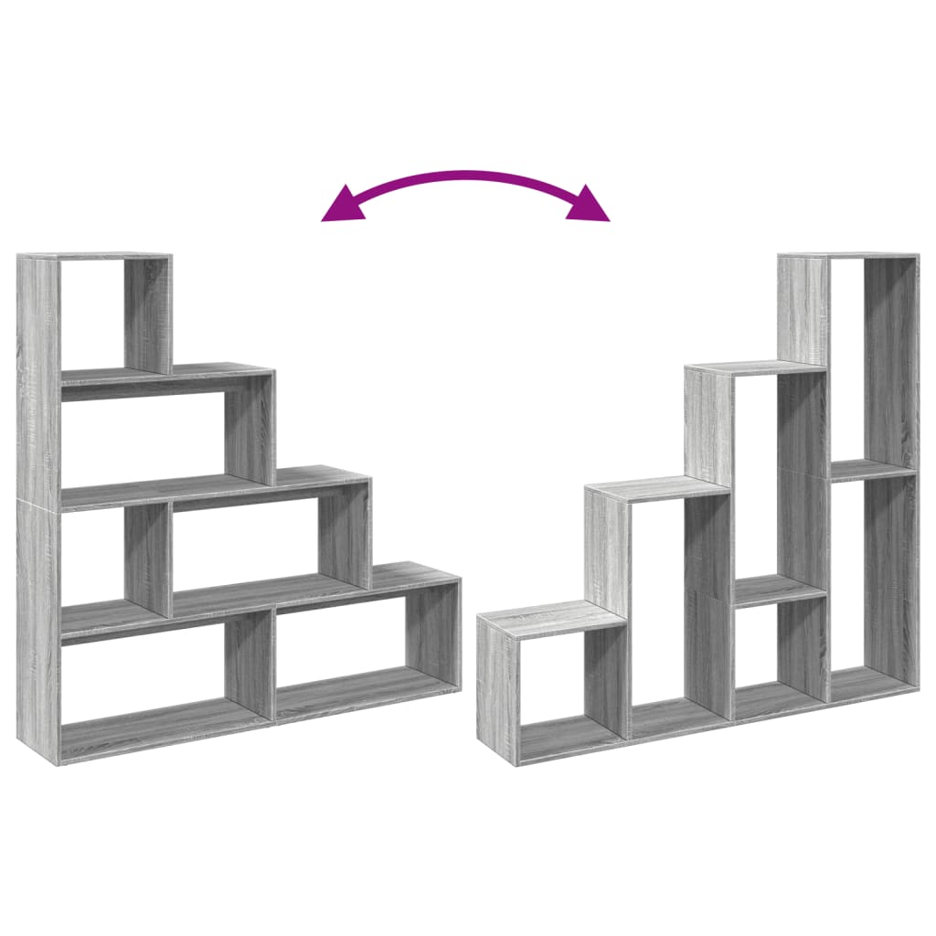 Bokhylle Sonoma Grå 4 etasjer 143,5x29x143,5 cm