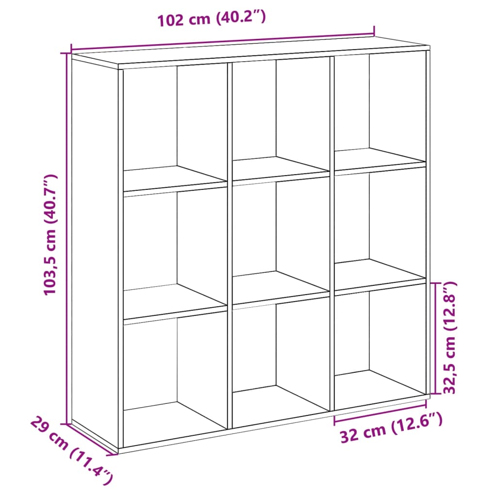 Bokhylle Brun Eik 102x29x103,5 cm