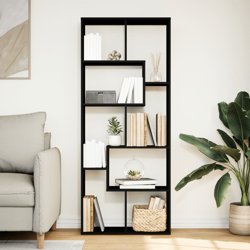 Bokhylle Svart 67x25x161,5 cm