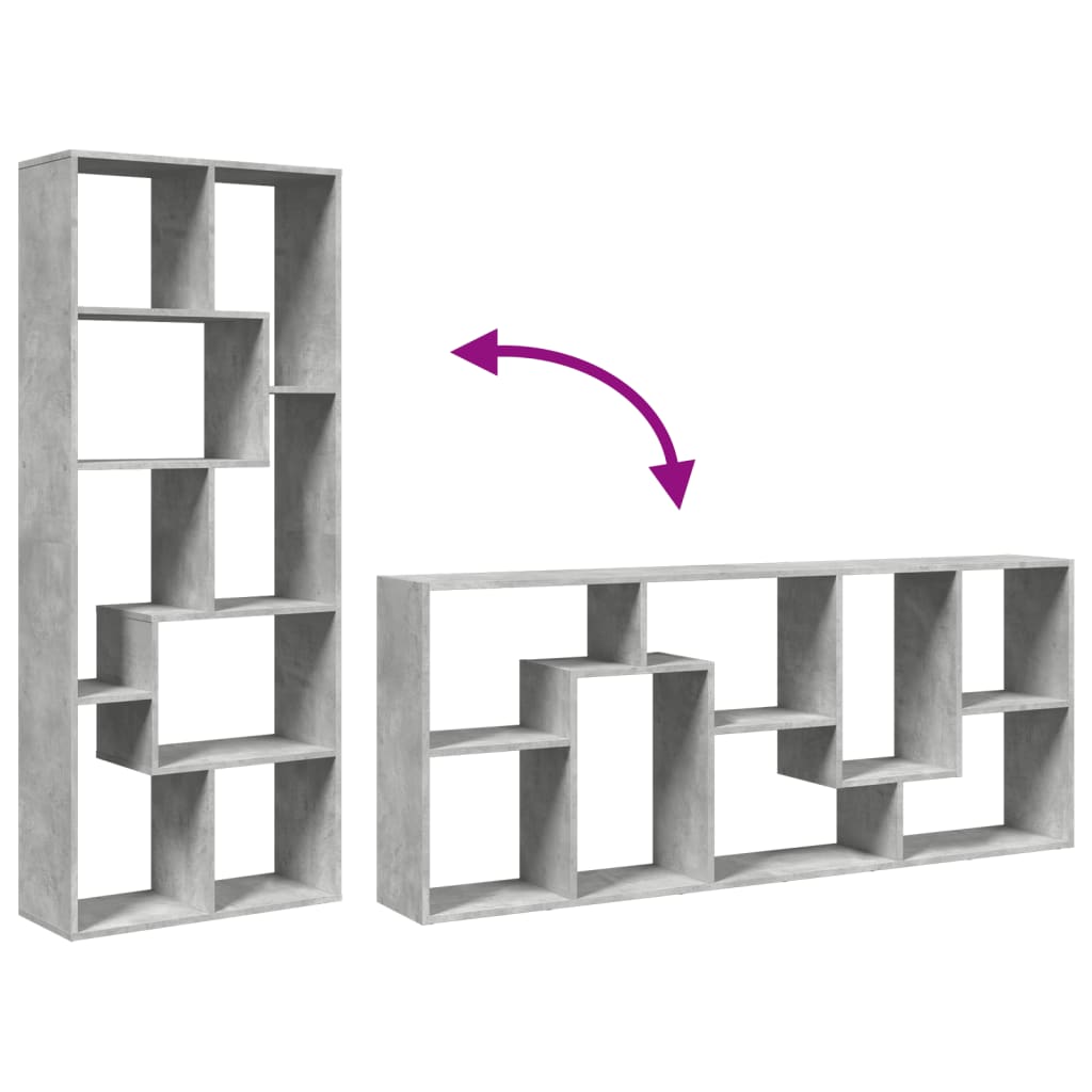 Bokhylle Betonggrå 67x25x161,5 cm