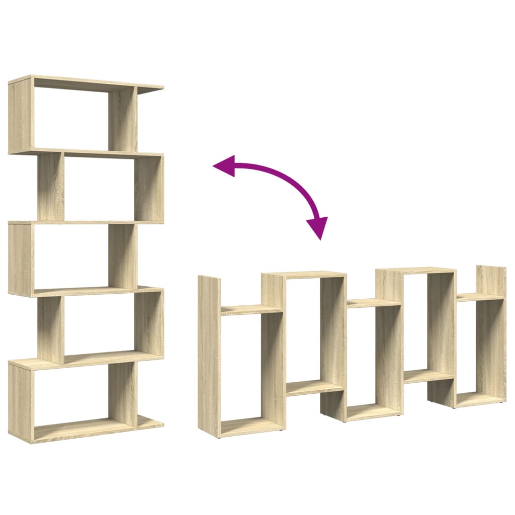 Bokhylle Sonoma Eik 5 lag 70x24x161 cm