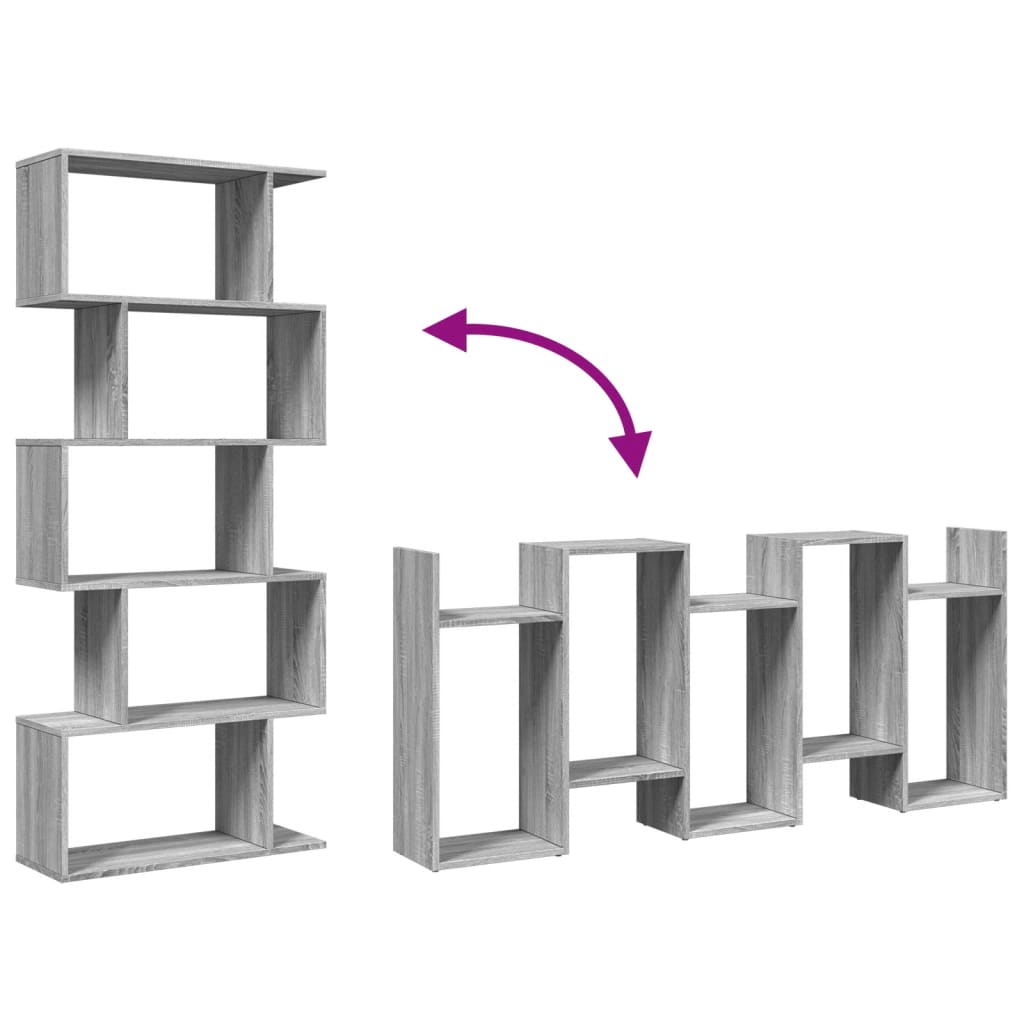 Bokhylle Sonoma Grå 5 lag 70x24x161 cm