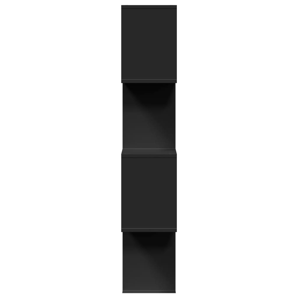 Bokhylle Svart 4 etasjer 70x24x129 cm