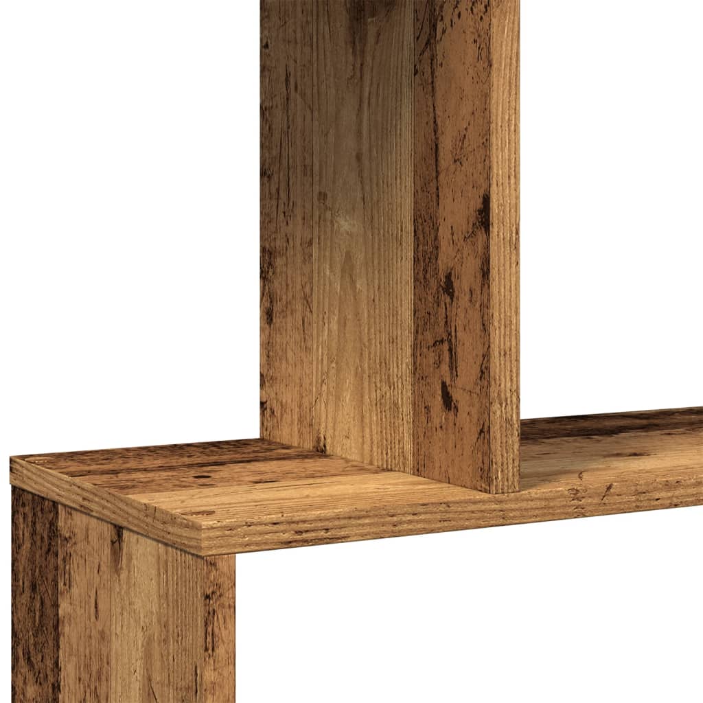 Romdeler bokhylle 4 lag gammelt eik 70x24x129 cm konstruert tre