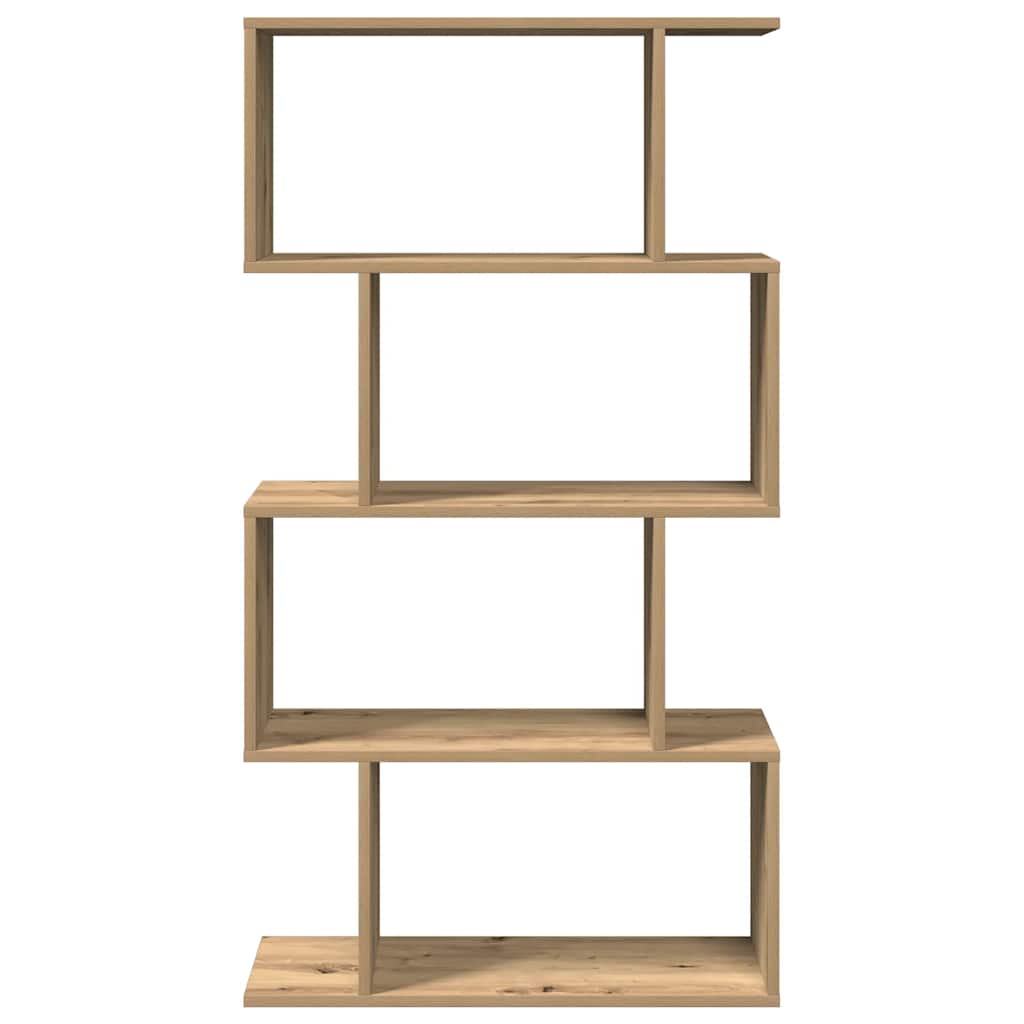 Romdeler bokhylle 4 lag artisan eik 70x24x129 cm konstruert tre