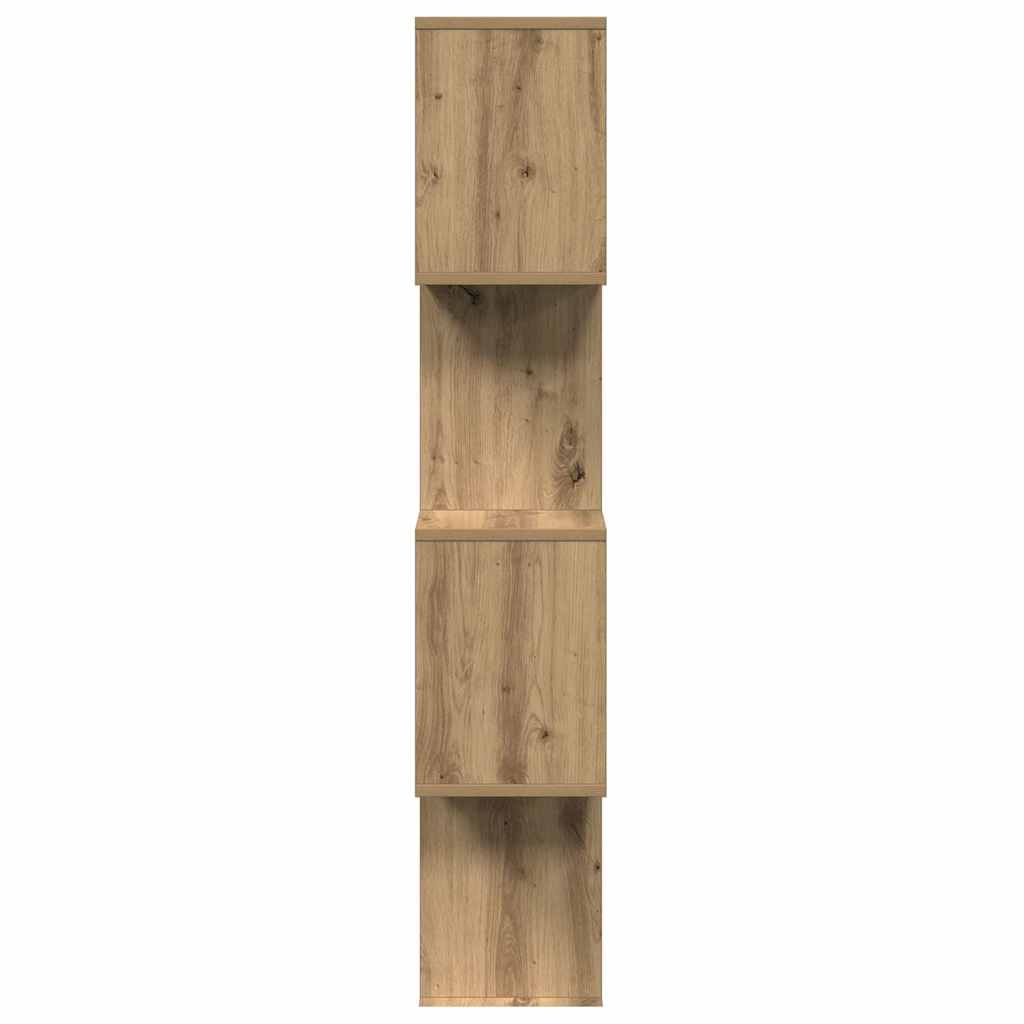 Romdeler bokhylle 4 lag artisan eik 70x24x129 cm konstruert tre