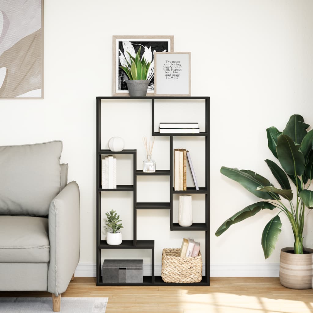 Bokhylle Svart 72x20x120 cm