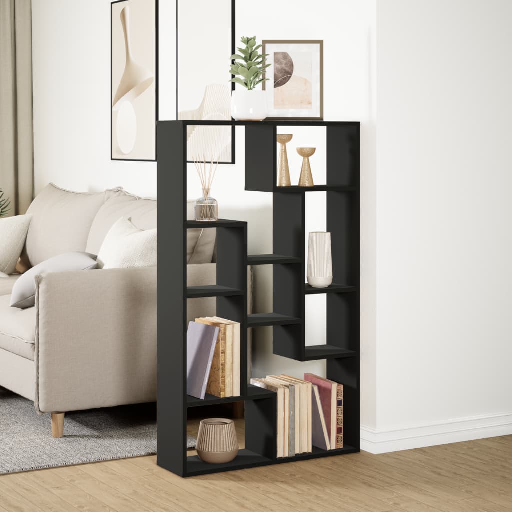 Bokhylle Svart 72x20x120 cm