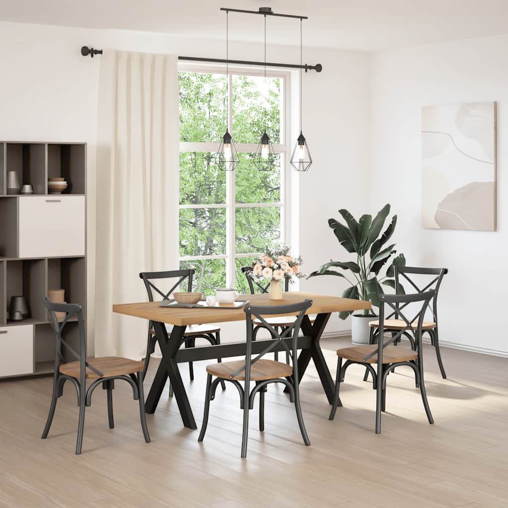 Spisebord Kjøkkenbord NOAIN X-formede ben 160x90x75 cm heltre furu