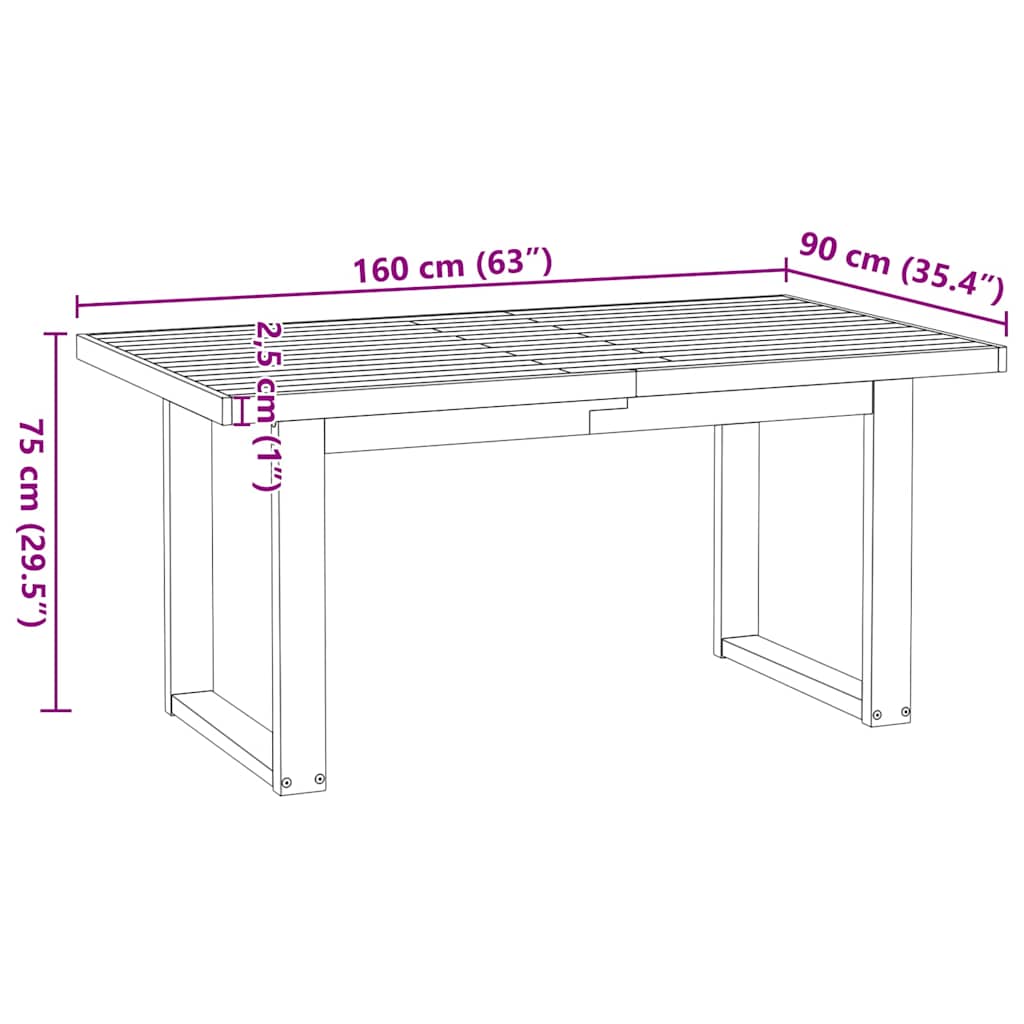 Spisebord Kjøkkenbord NOAIN U-formede ben 160x90x75 cm heltre furu