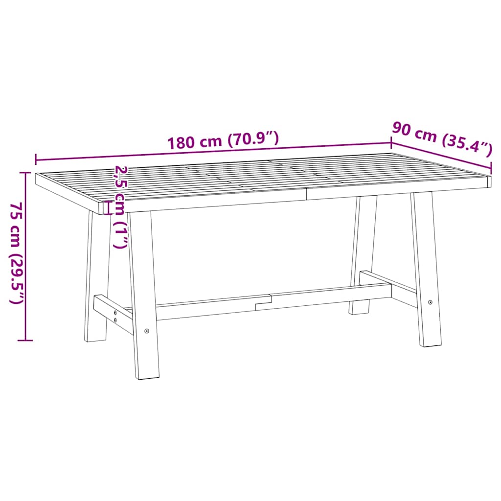 Spisebord Kjøkkenbord NOAIN A-formede ben 180x90x75 cm heltre furu