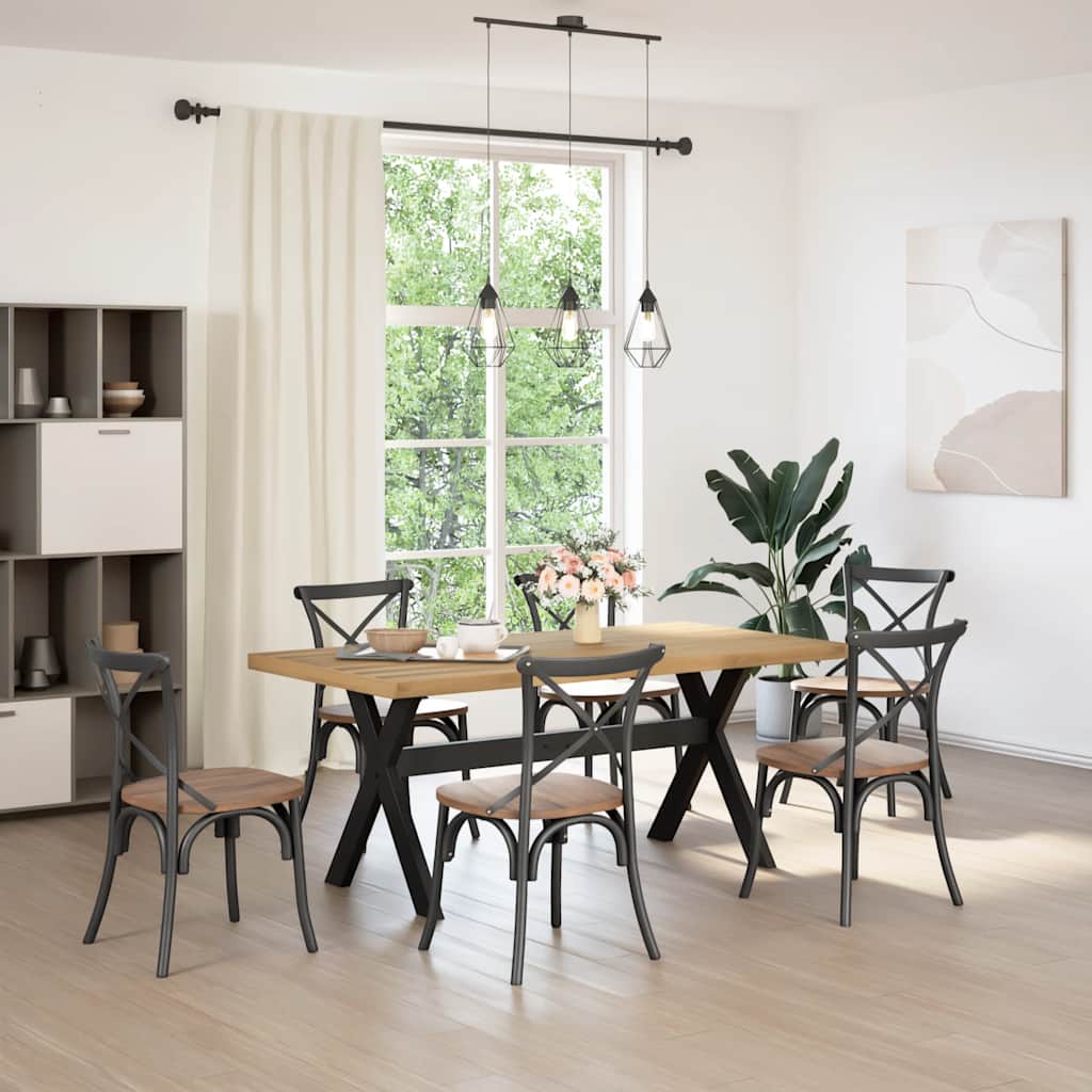 Spisebord Kjøkkenbord NOAIN X-formede ben 180x90x75 cm heltre furu
