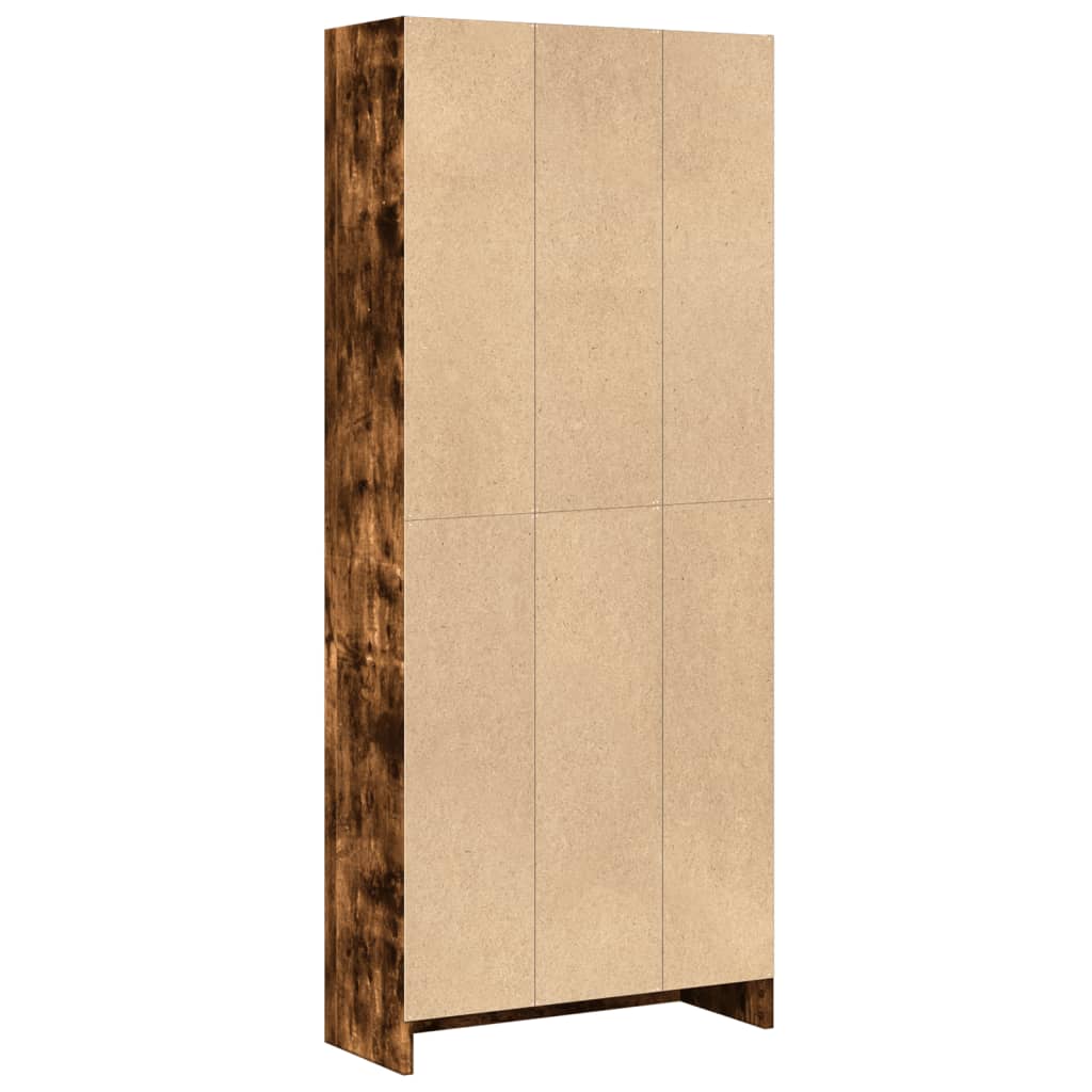 Bokhylle røkt eik 60x24x143 cm konstruert tre