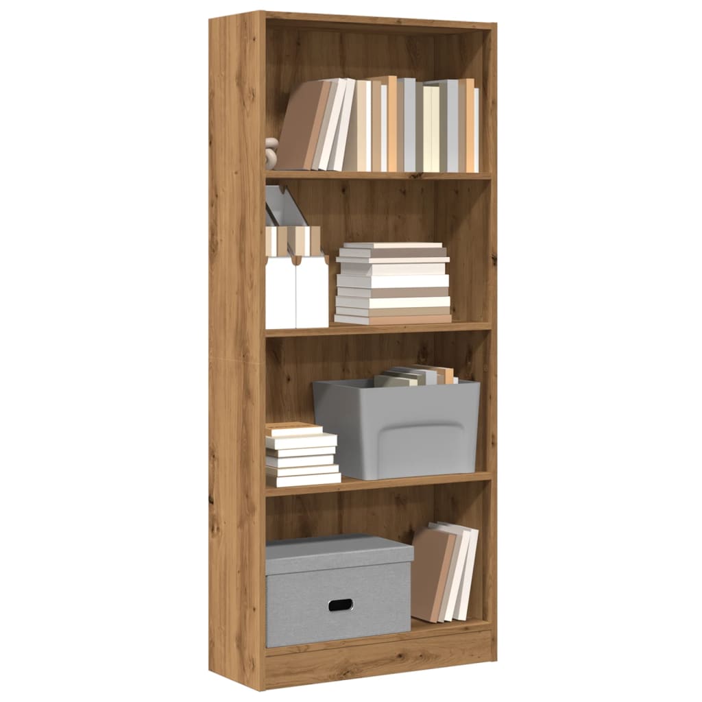 Bokhylle artisan eik 60x24x143 cm konstruert tre