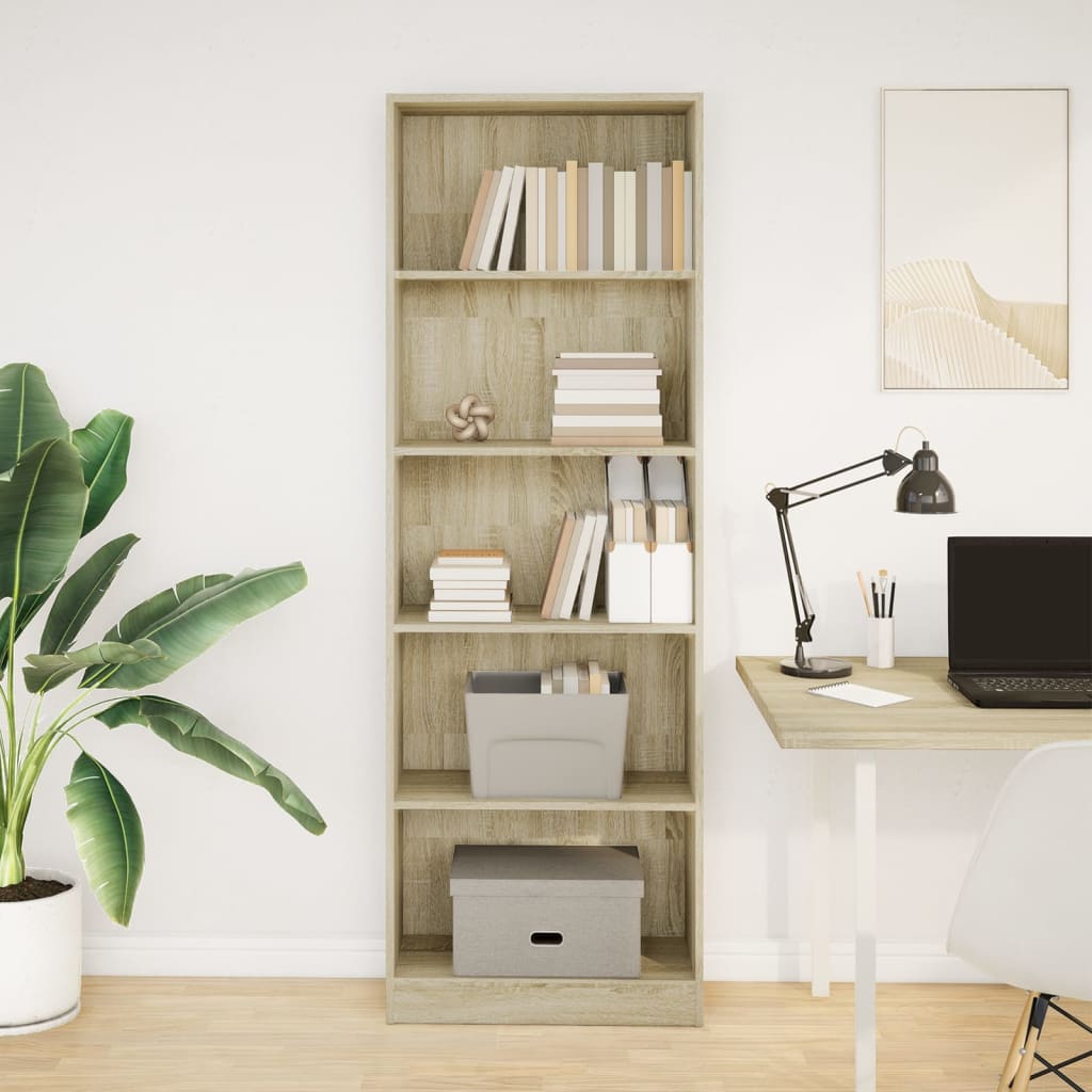 Bokhylle Sonoma Eik 60x24x176 cm