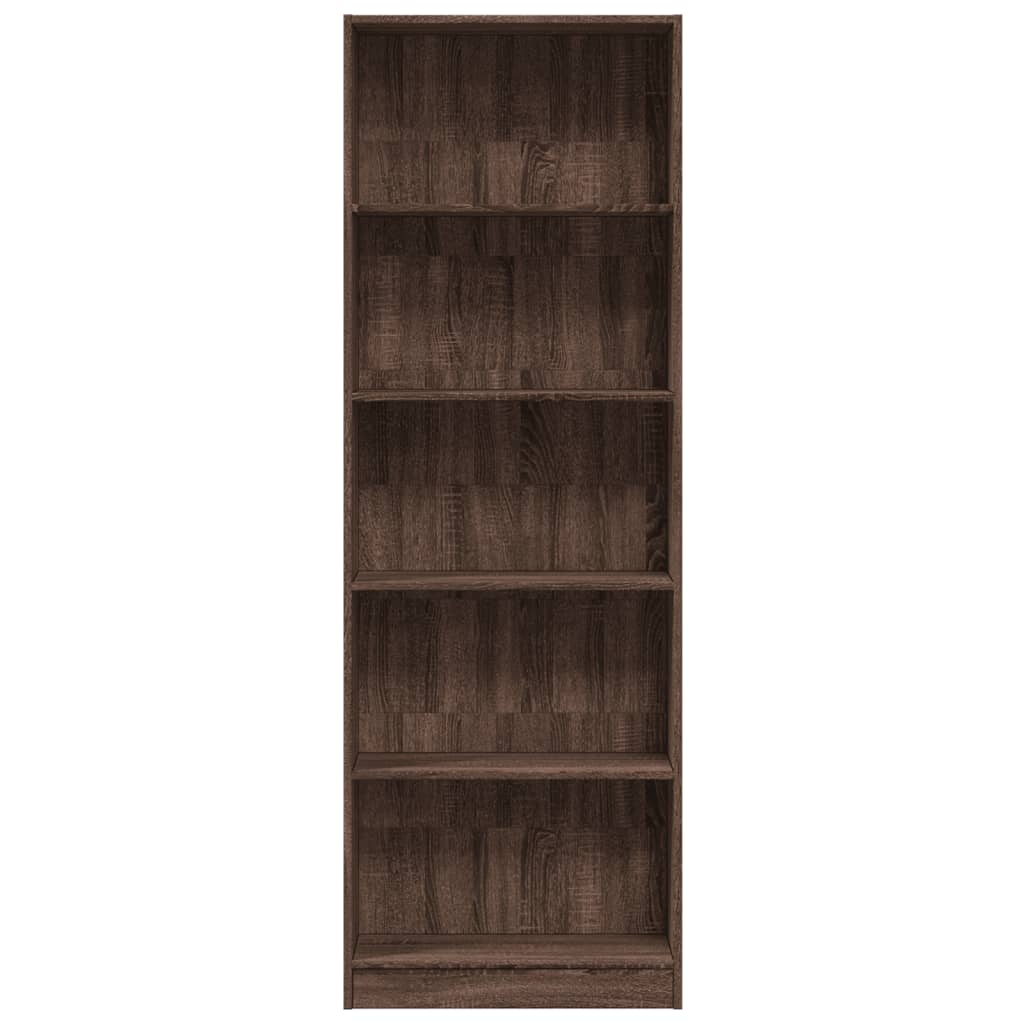 Bokhylle brun eik 60x24x176 cm konstruert tre