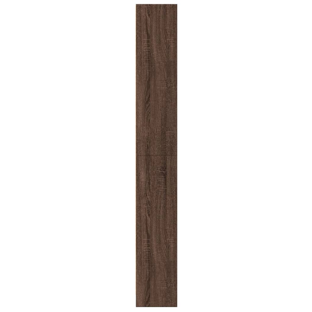 Bokhylle brun eik 60x24x176 cm konstruert tre